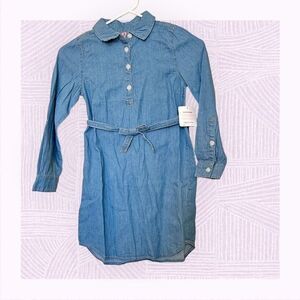 Fabkids Chambray Long Sleeve Short Dress NWT 6/7 Small